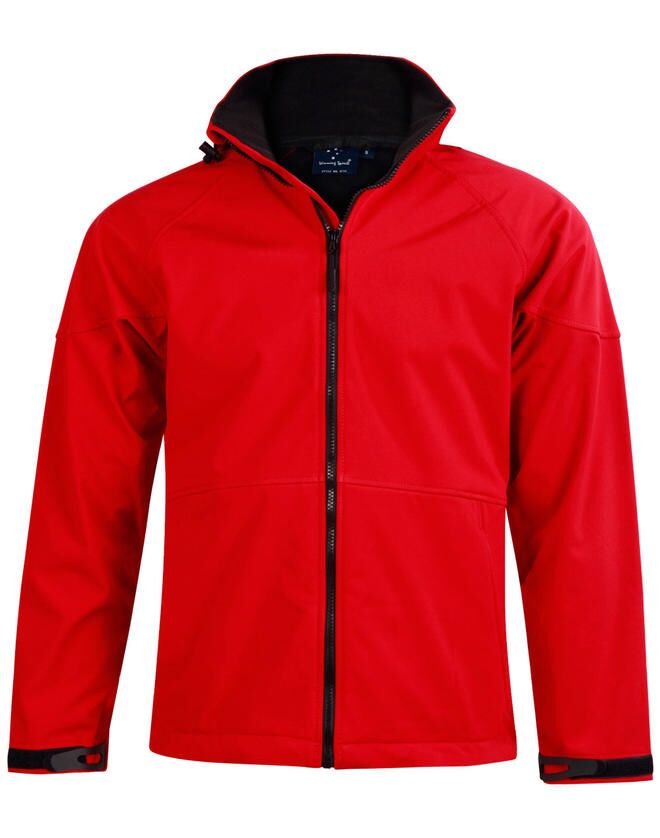 JK33_RedBlack_l Aspen Softshell Hood Jacket Men’s