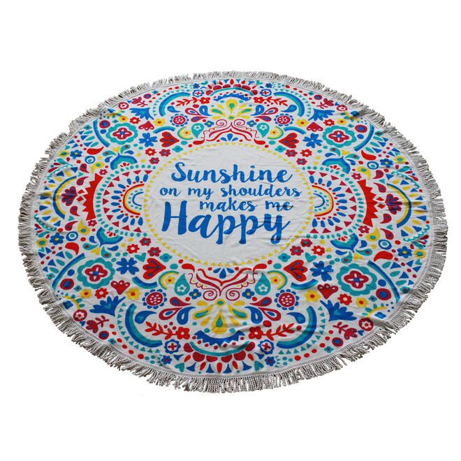 Round Towel_2v2 Custom Made Round Beach Towel