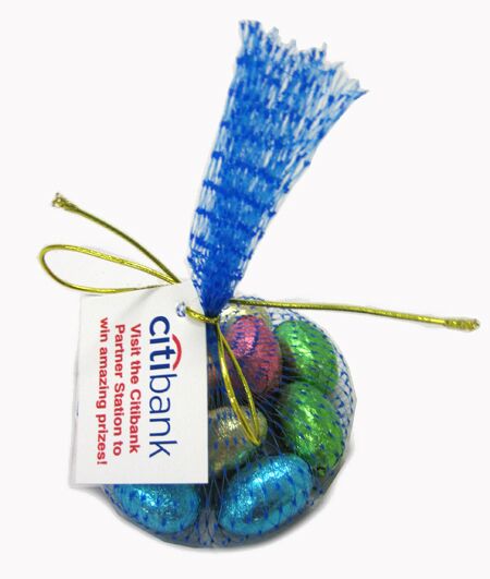 Mesh Bag with Tag with Easter Eggs