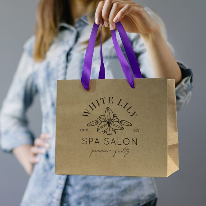 Medium Ribbon Handle Paper Bag