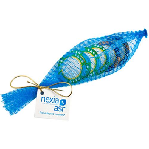 Chocolate Poker Chips in Mesh Bag