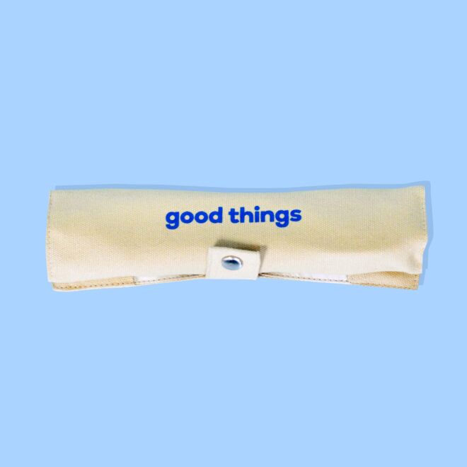 Bamboo Cutlery in a Natural Cotton Pouch