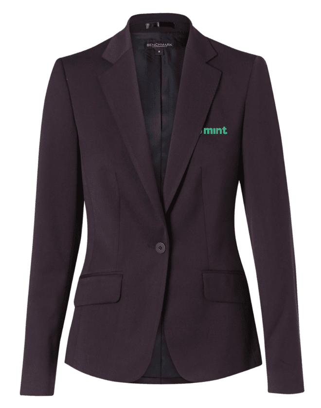 Women’s Poly/Viscose Stretch One Button Cropped Jacket