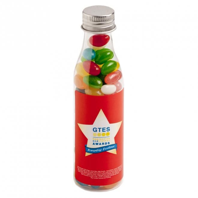 Jelly Beans 100g in Soda Bottle with Silver cap