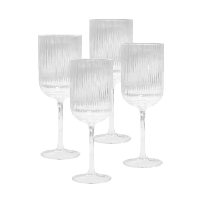 Ivy Ribbed Wine Glasses