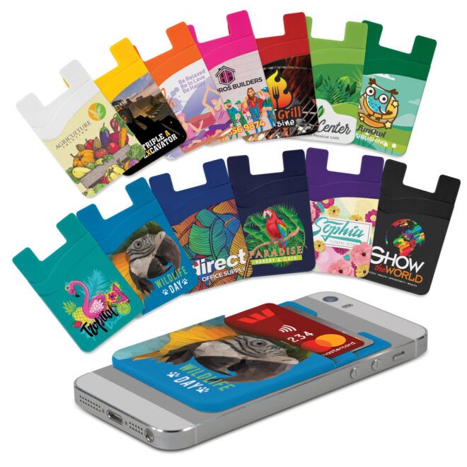Dual Silicone Phone Wallet – Full Colour