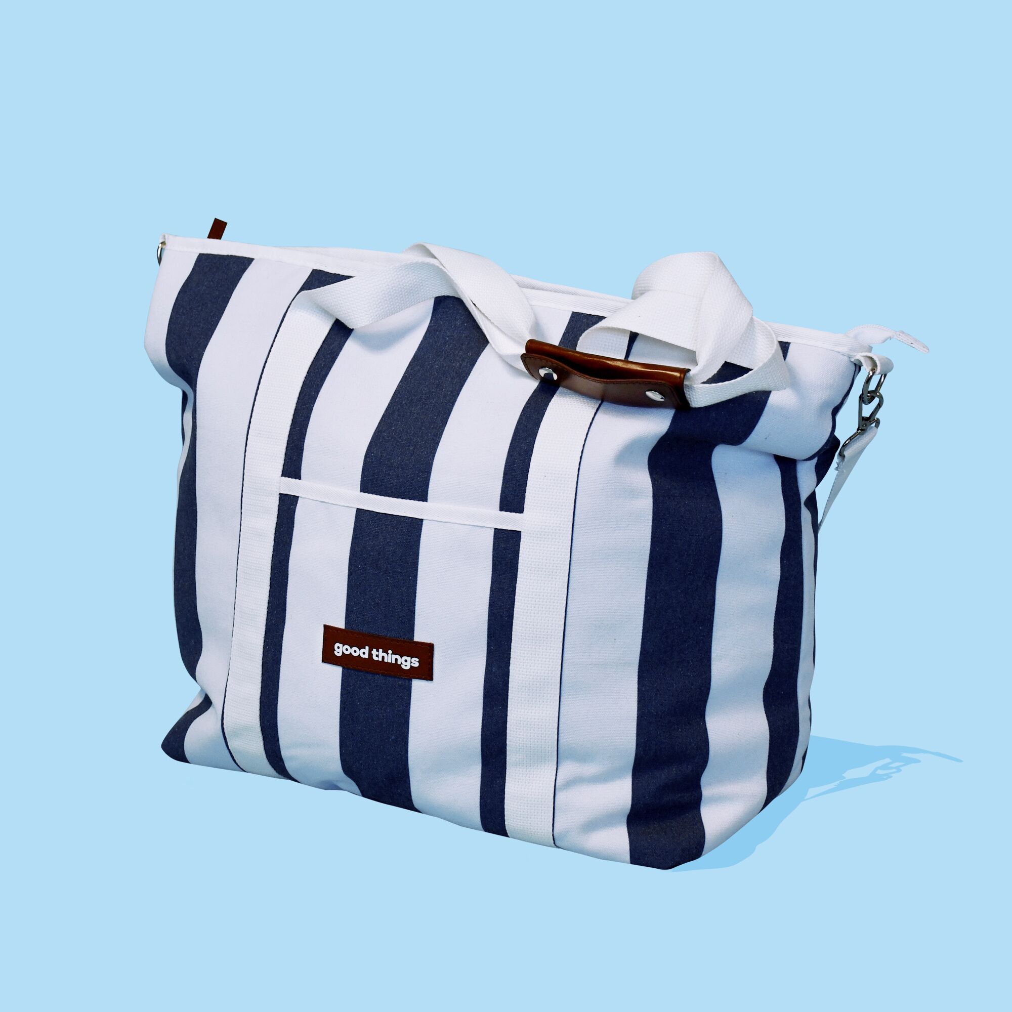 01_Navy_Beach Bag Canvas Beach Bag
