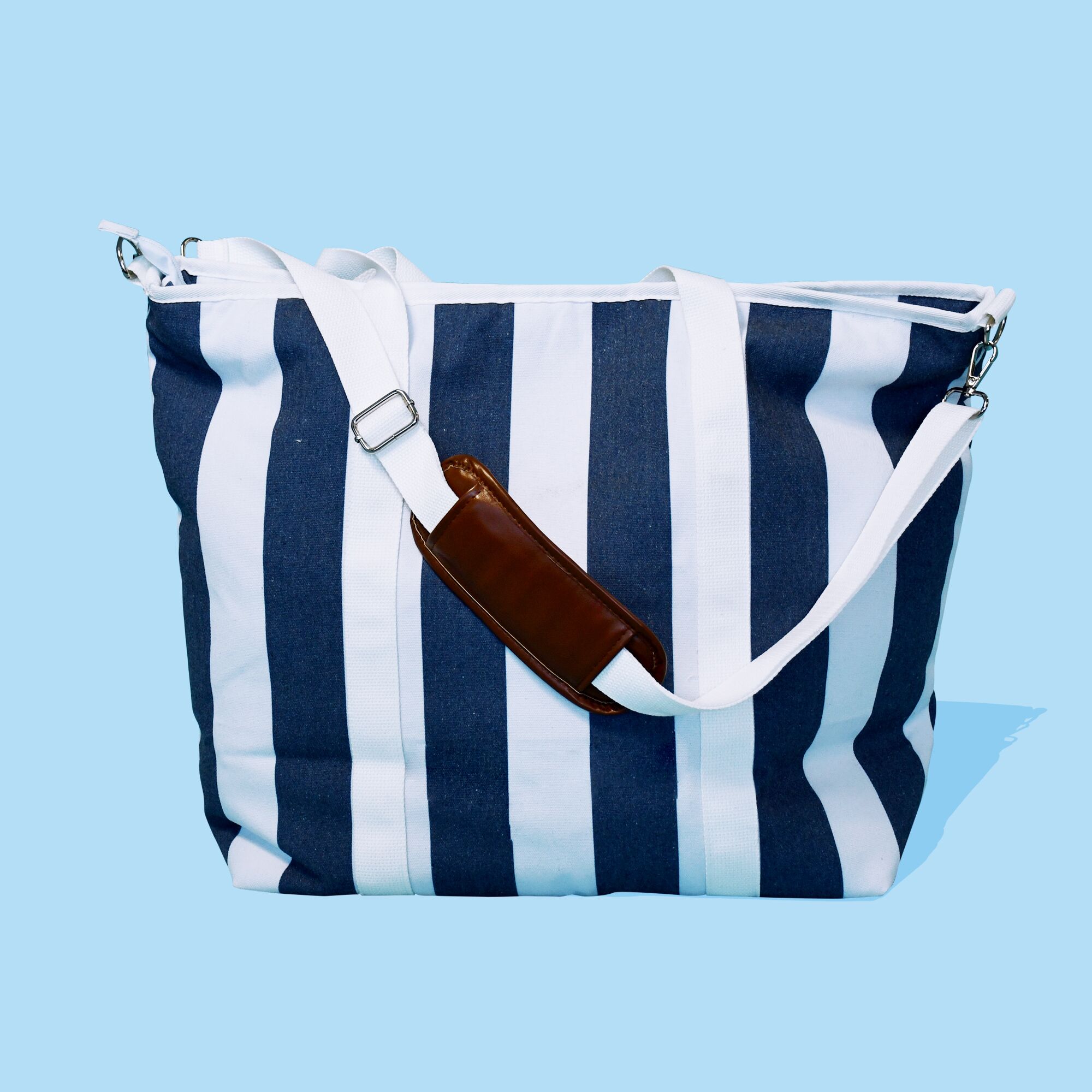 03_Navy_Beach Bag Canvas Beach Bag