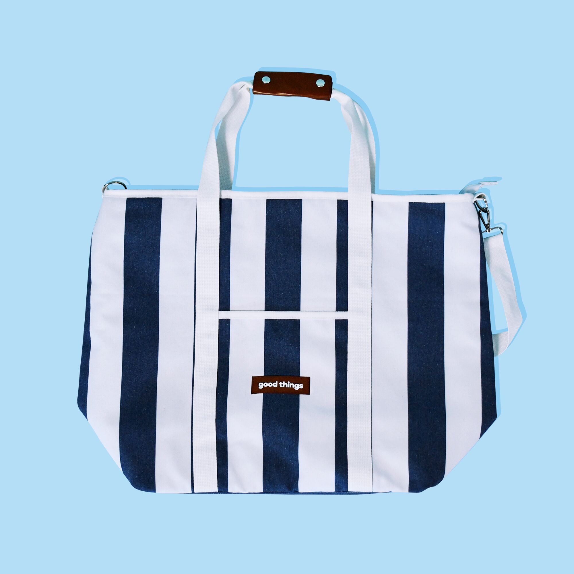07_Navy_Beach Bag Canvas Beach Bag