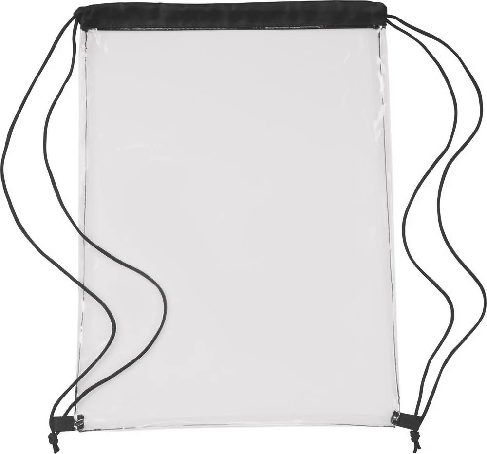 0927_black Transparent Drawstring Backpack