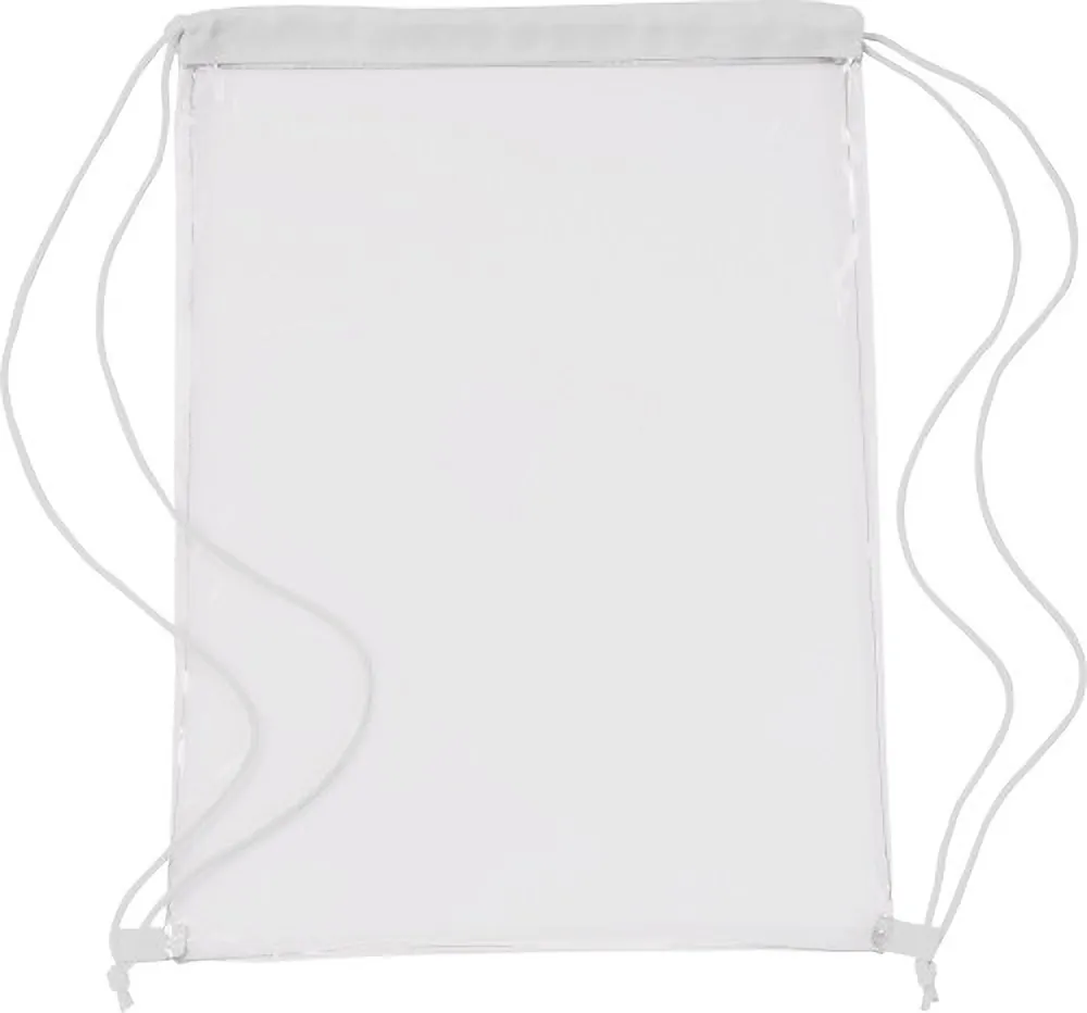 0927_white Transparent Drawstring Backpack