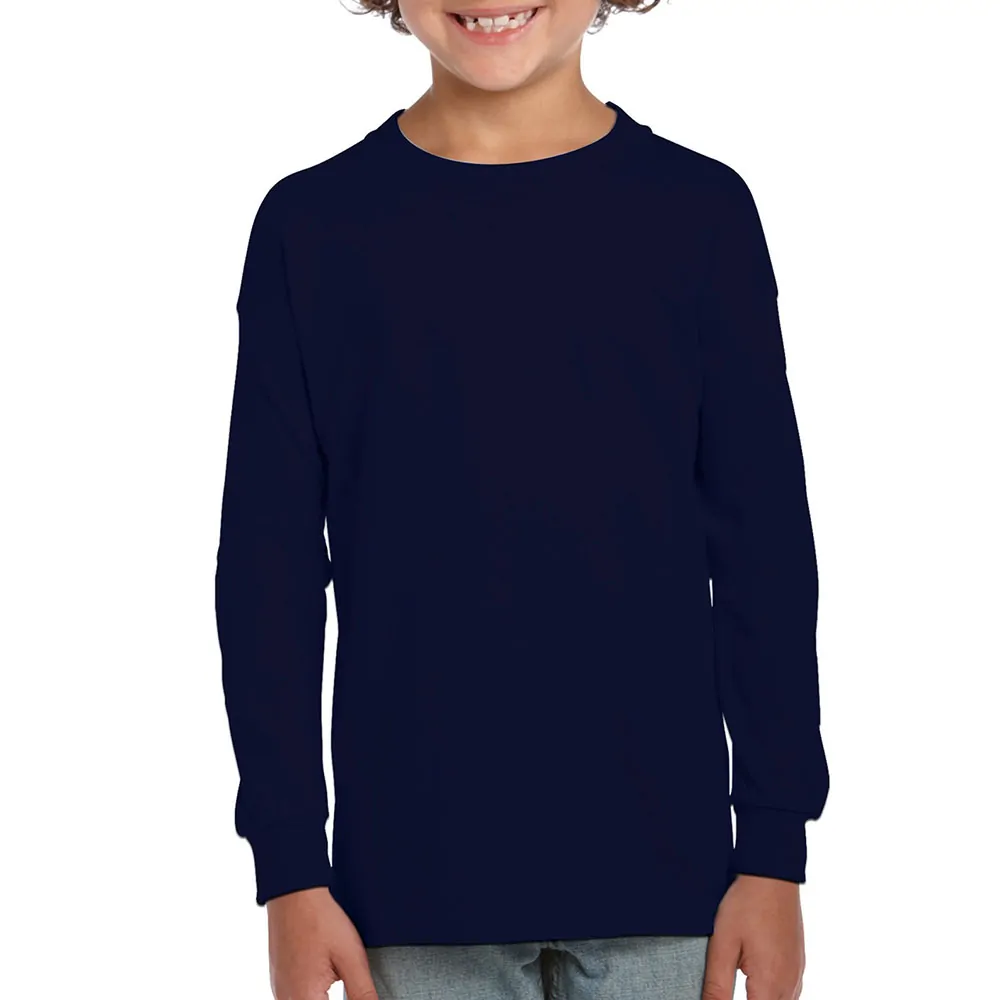 2400B_navyblue Ultra Cotton Youth Long Sleeve T-Shirt