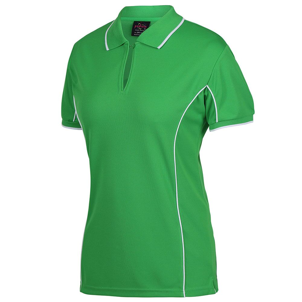 7LPI_green Ladies Piping Polo