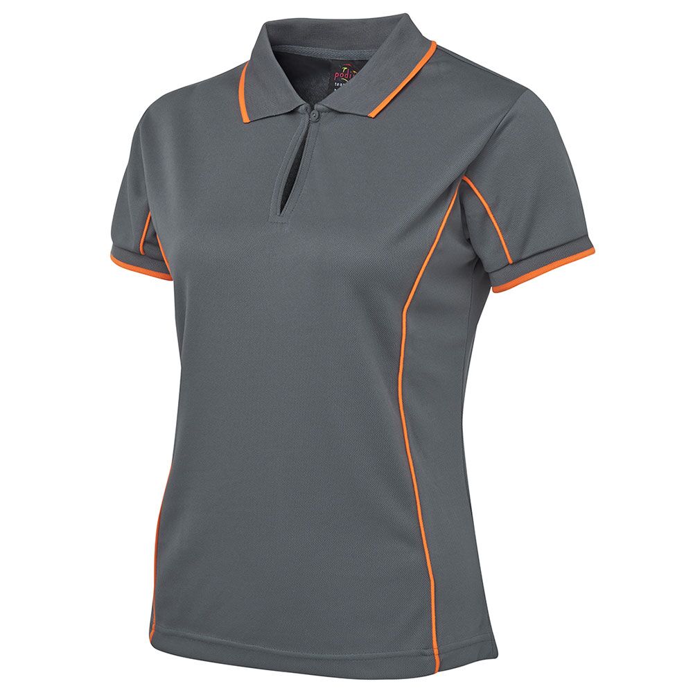 7LPI_grey Ladies Piping Polo