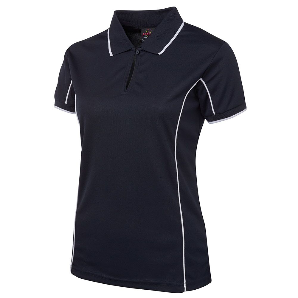 7LPI_navyblue Ladies Piping Polo