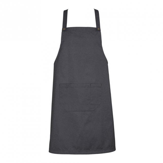BA55_grey Unisex Urban Bib Apron