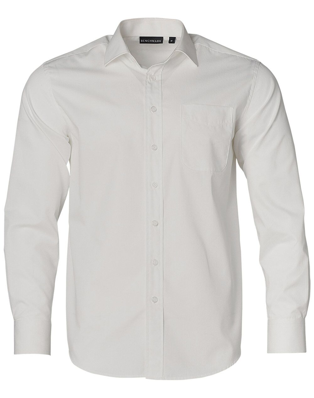 M7110L_White_l Barkley Mens Taped Seam Long Sleeve Shirt
