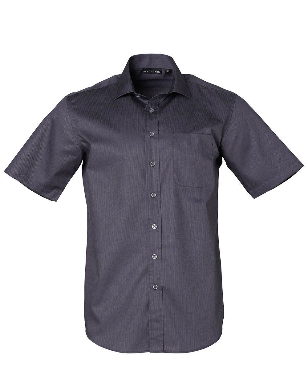 M7110S_StormGrey_l Barkley Mens Taped Seam Short Sleeve Shirt