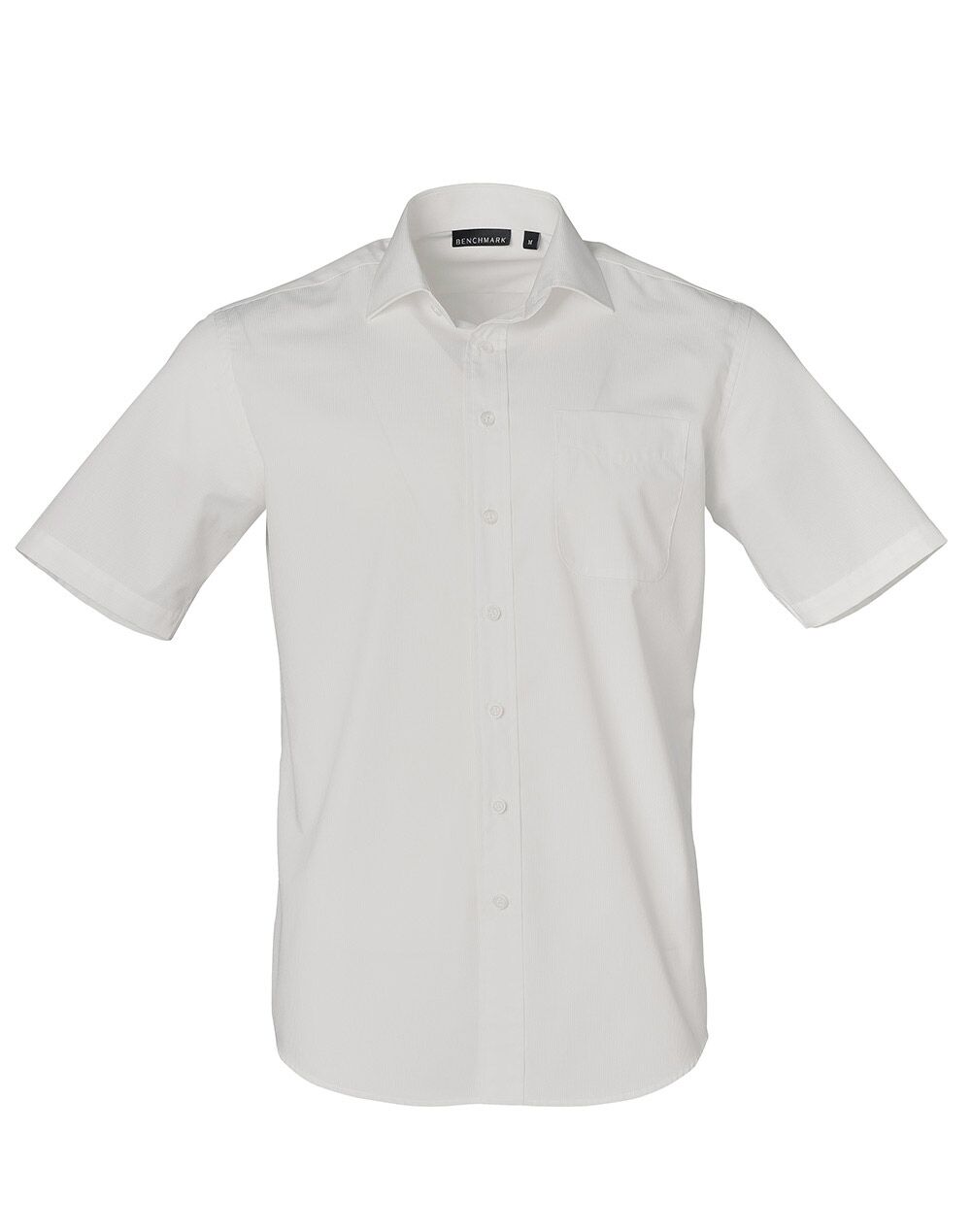 M7110S_White_l Barkley Mens Taped Seam Short Sleeve Shirt