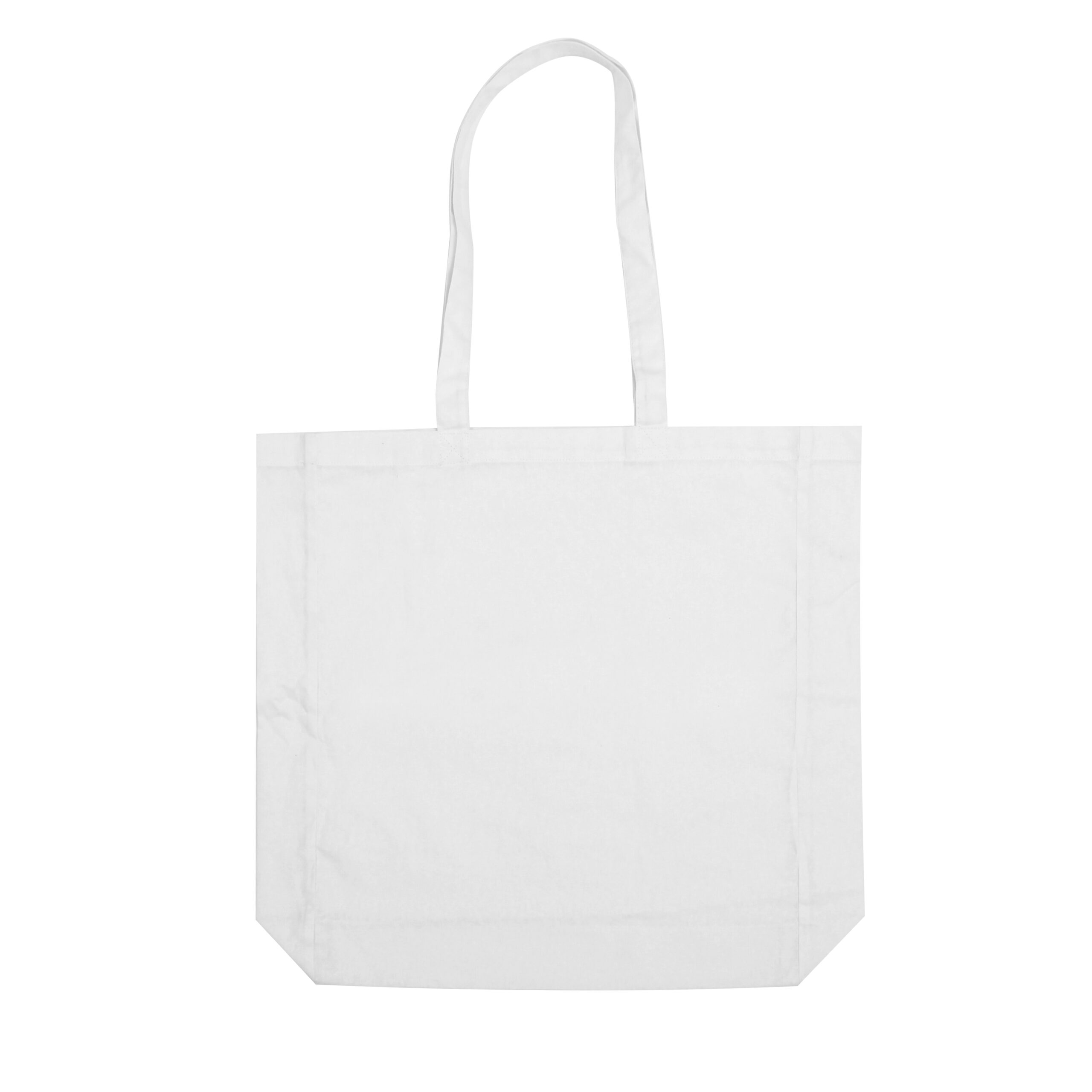 White Calico Bag With Long Handles