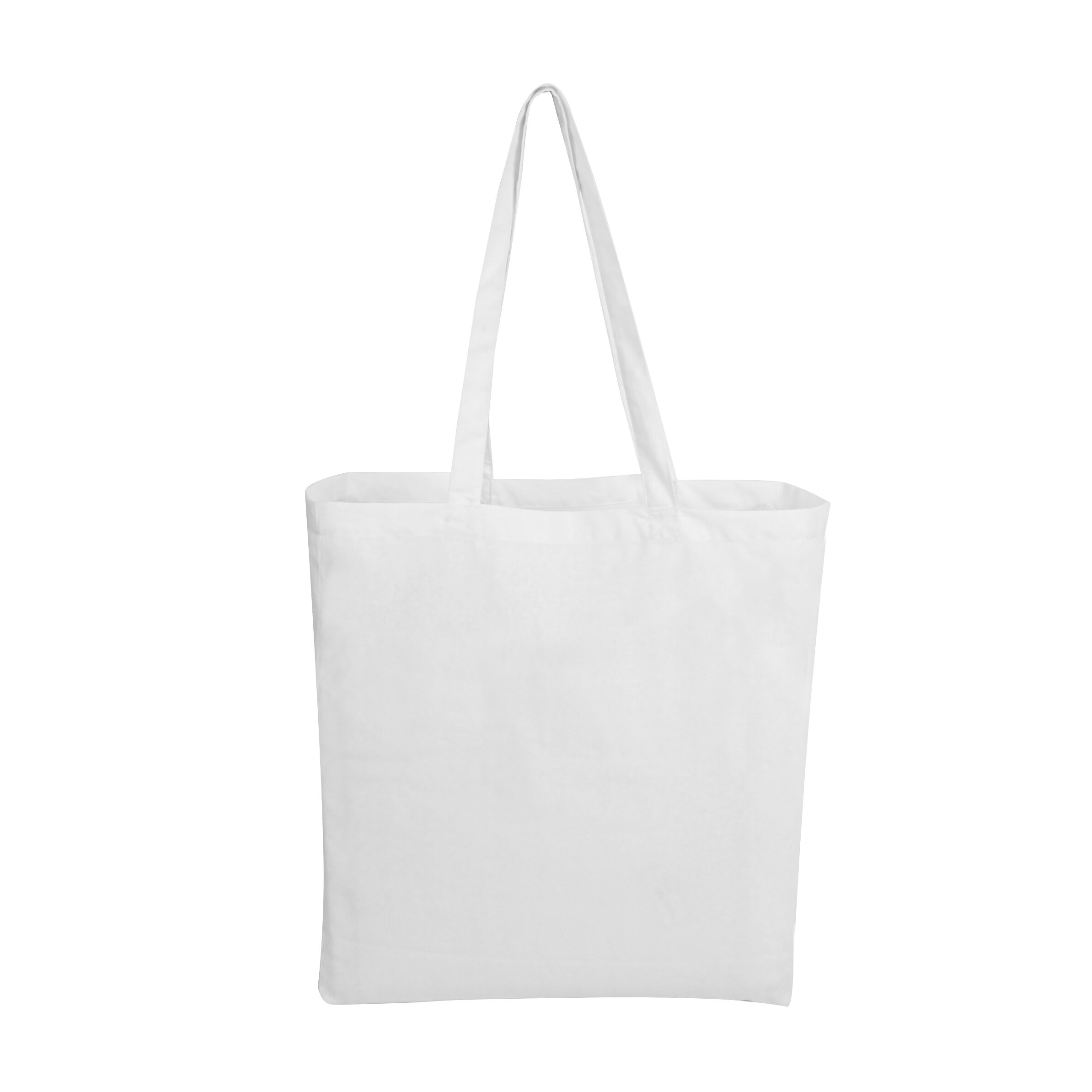 White Calico Bag With Long Handles