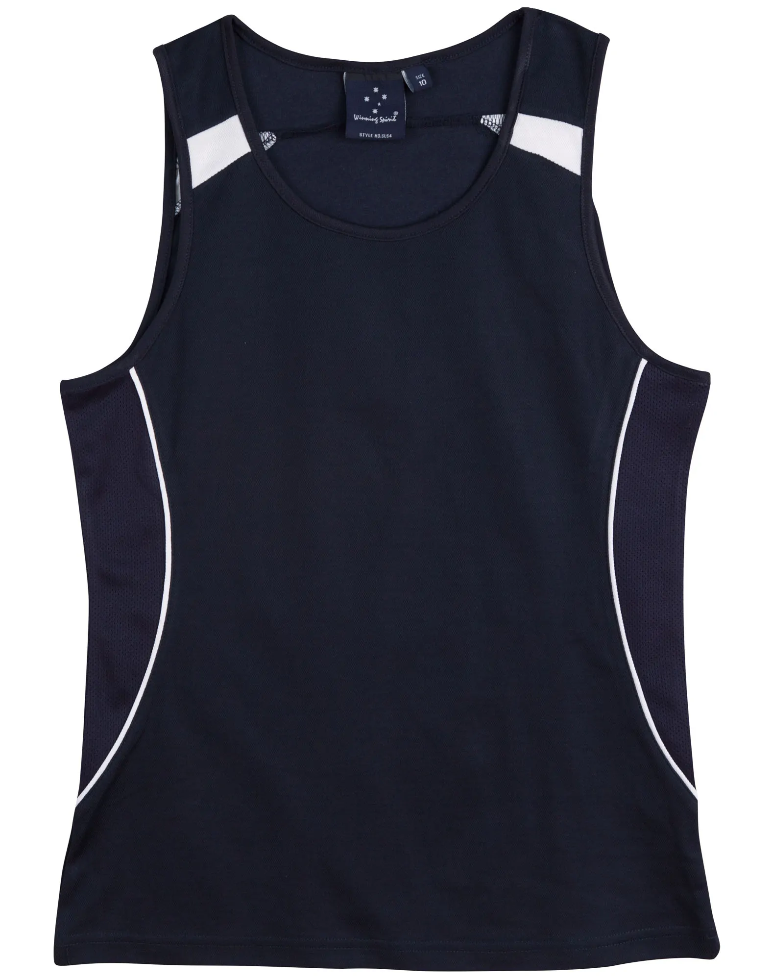 SL54_NavyWhite_l Legend Singlet Ladies’