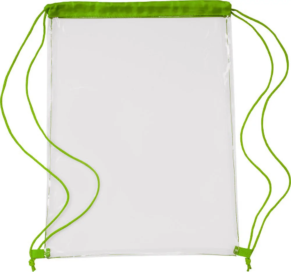 0927_green Transparent Drawstring Backpack