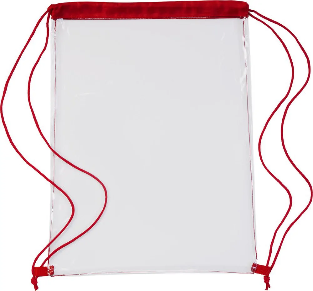 0927_red Transparent Drawstring Backpack