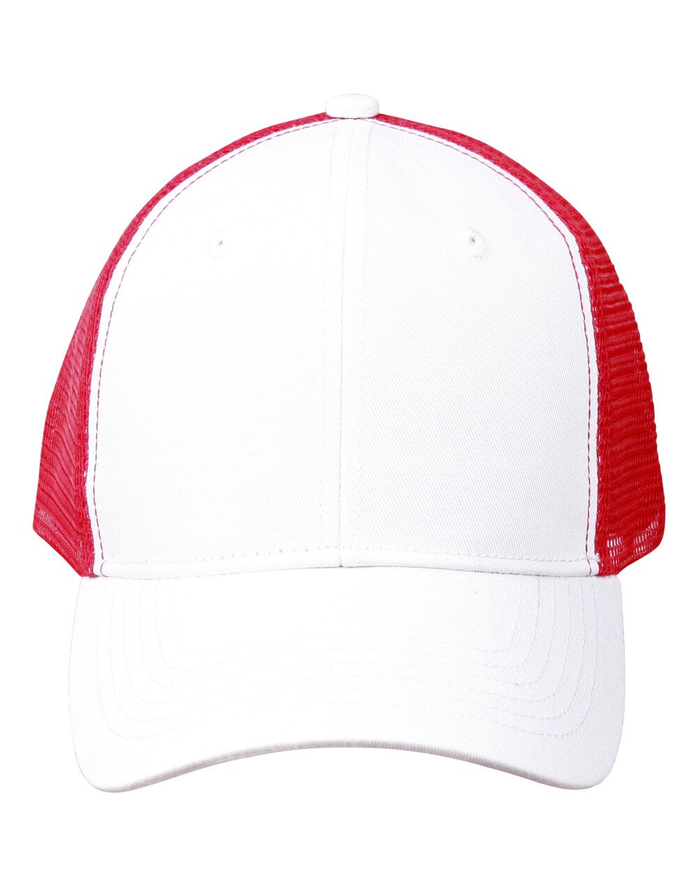 CH89_RedWhite_l Premium Cotton Trucker Cap