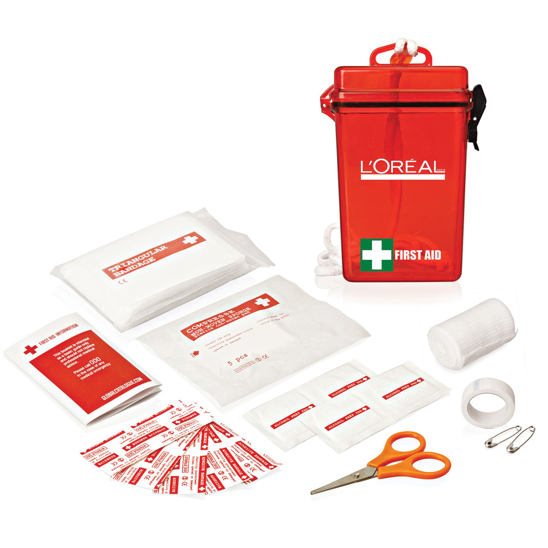 First Aid Kit Waterproof 21pc – Red