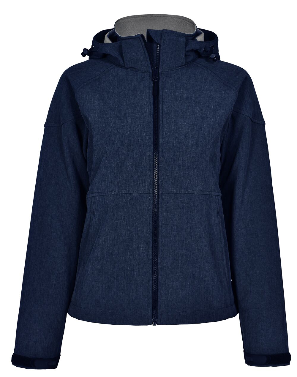 JK34_NavyHeather_l Aspen Softshell Hood Jacket Ladies’