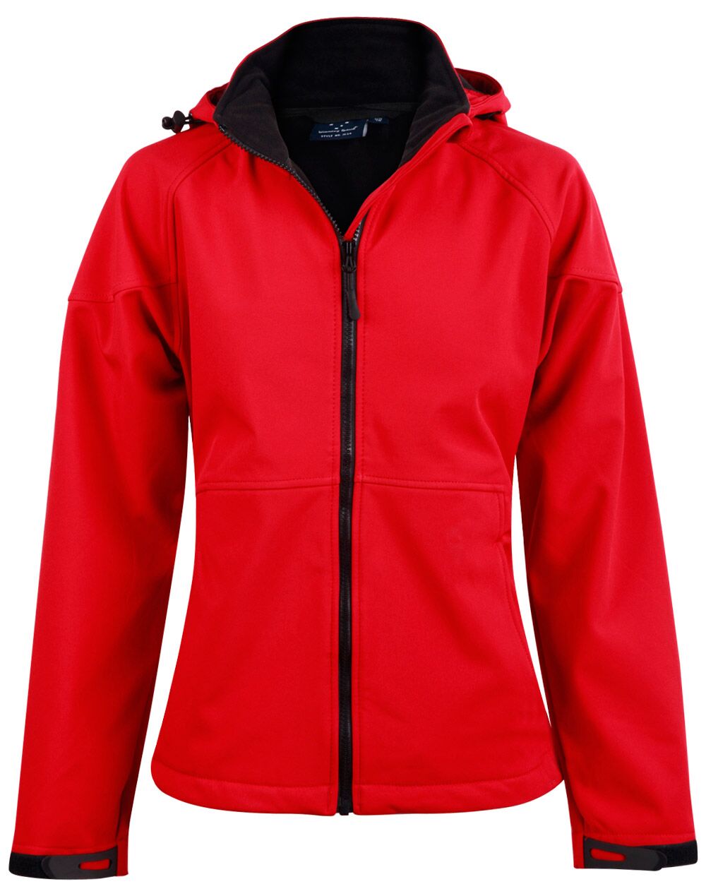 JK34_RedBlack_l Aspen Softshell Hood Jacket Ladies’