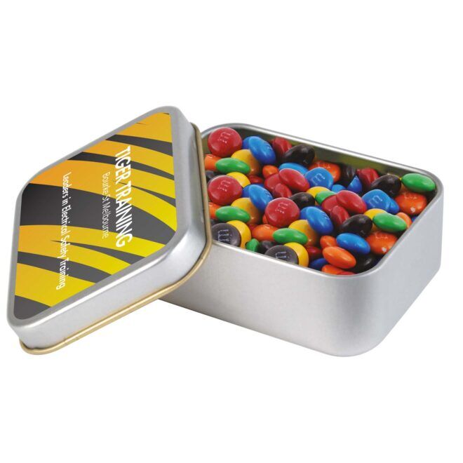 M&M’s in Silver Rectangular Tin