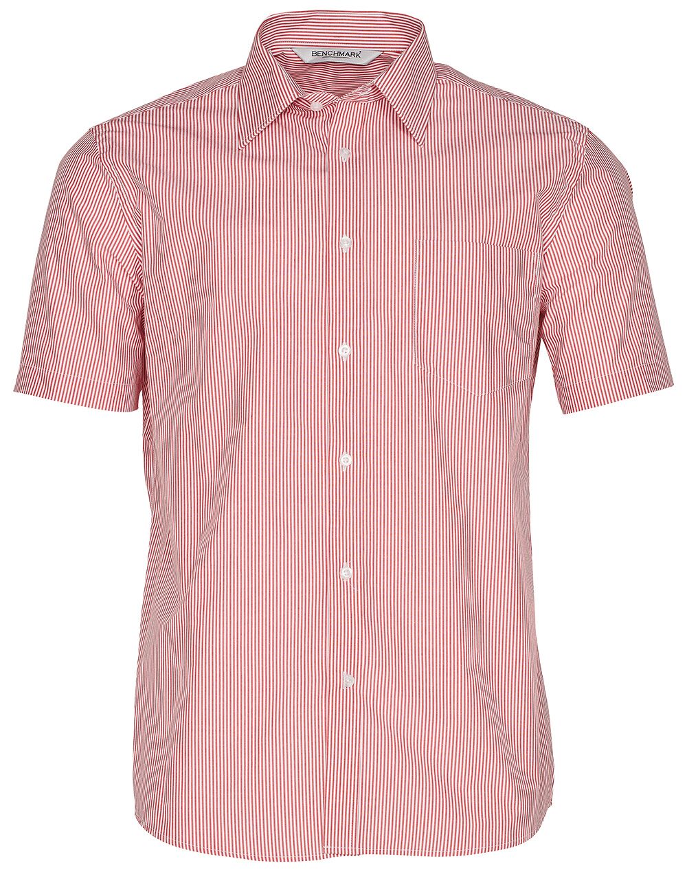 M7231_RedWhite_l Men’s Balance Stripe Short Sleeve Shirt