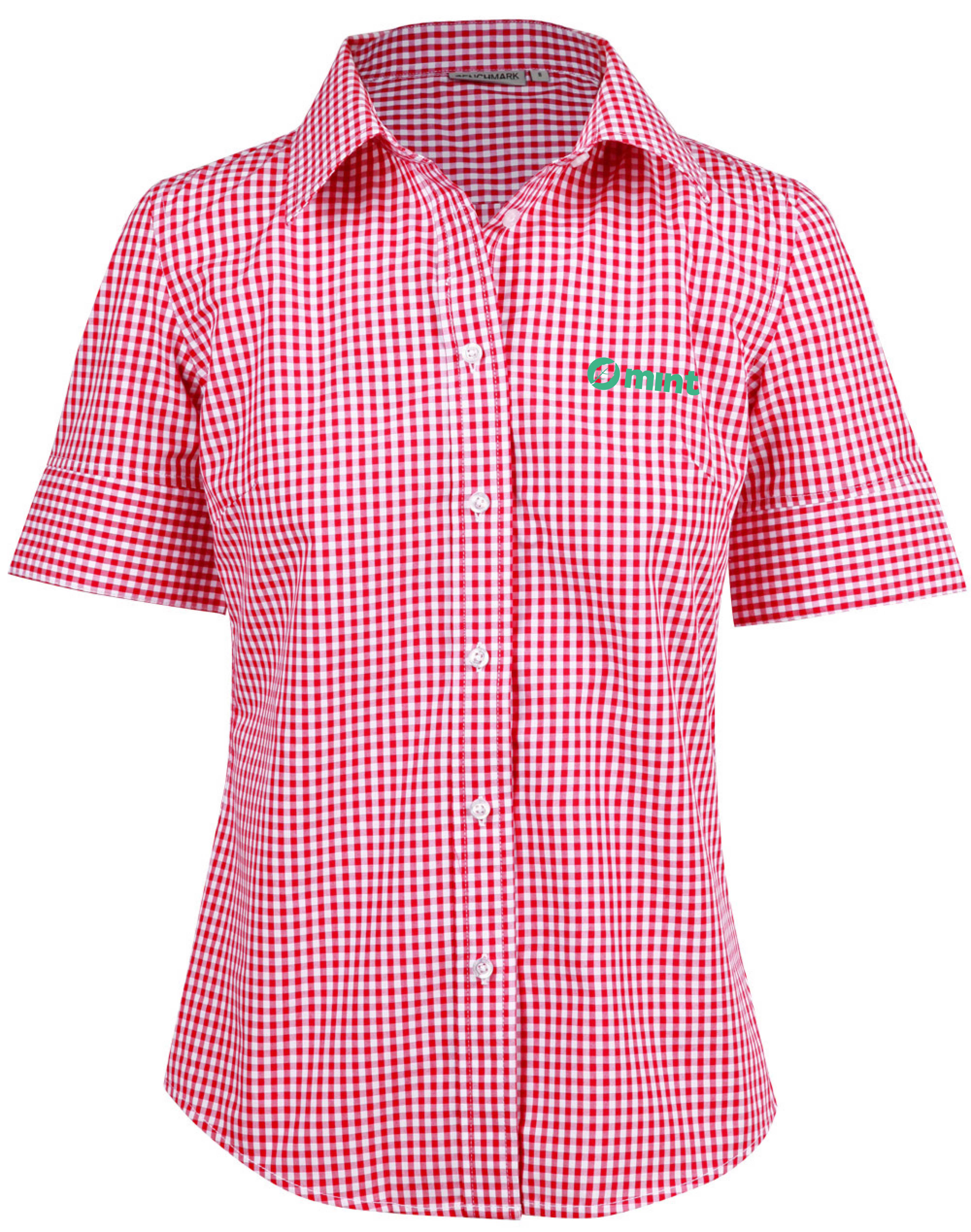 M8300S Ladies’ Gingham Check Short Sleeve Shirt
