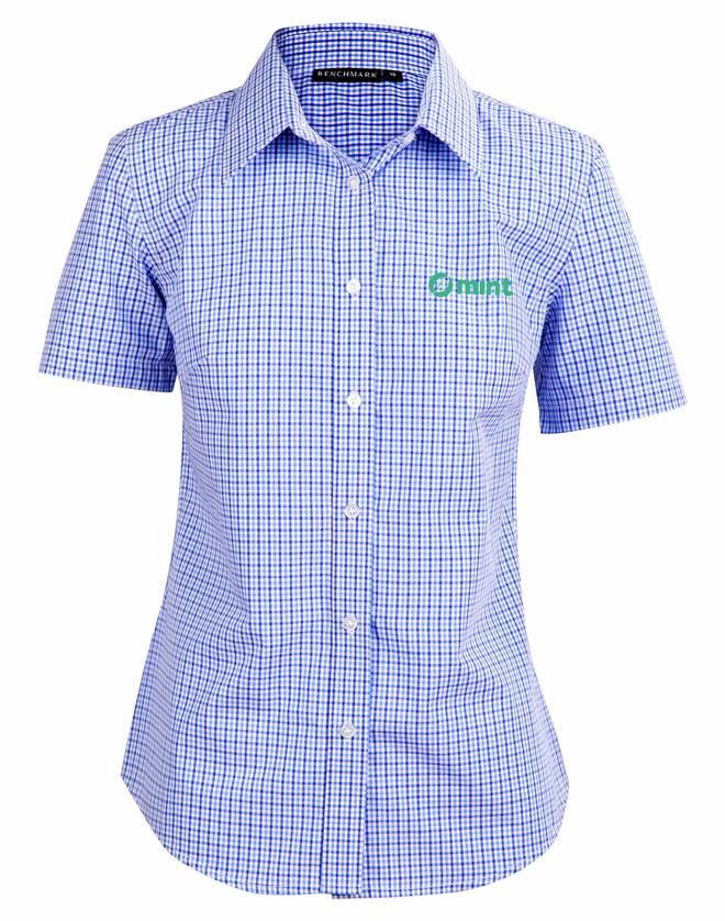 M8320S Ladies’ Multi-Tone Check Short Sleeve Shirt