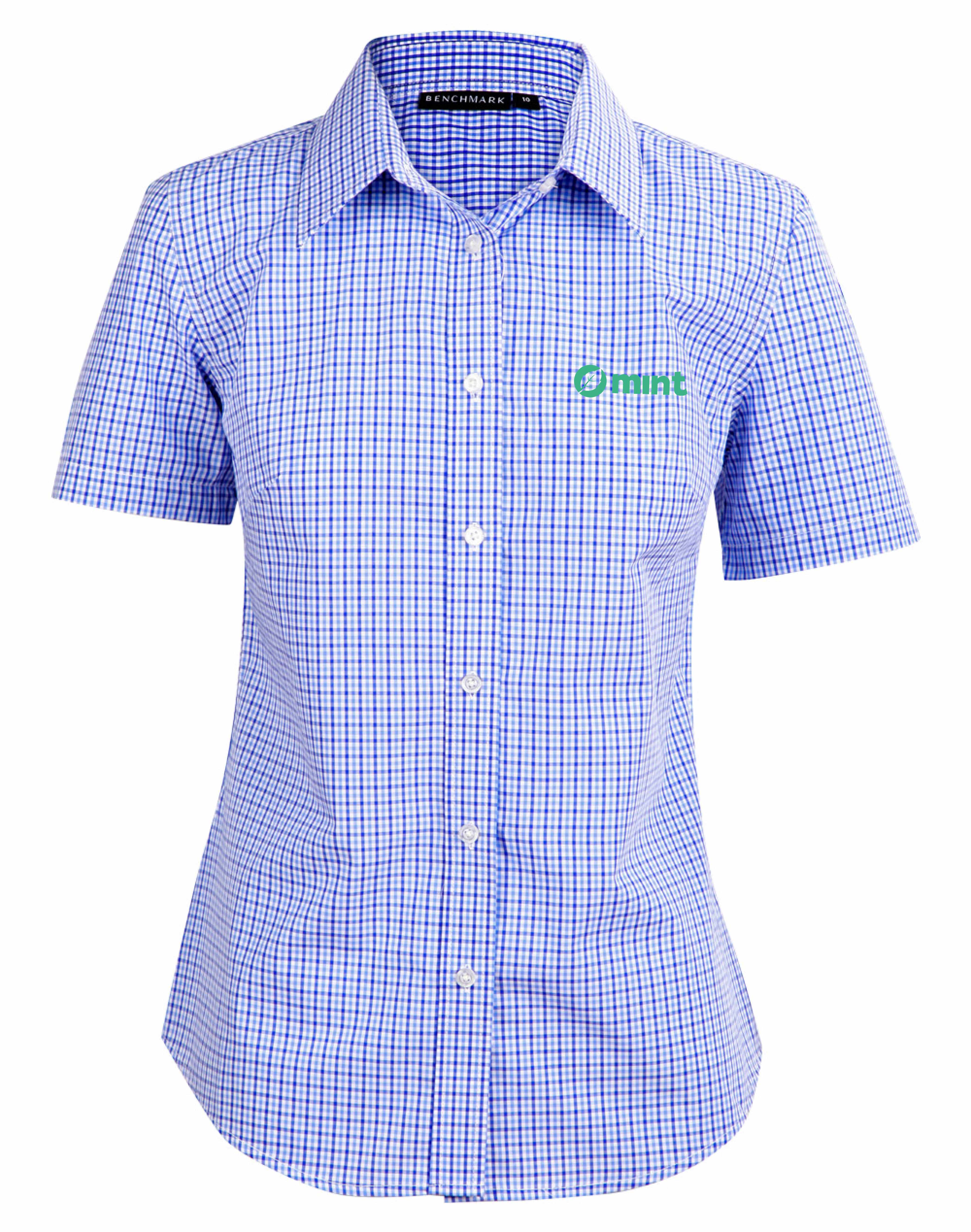 M8320S Ladies’ Multi-Tone Check Short Sleeve Shirt