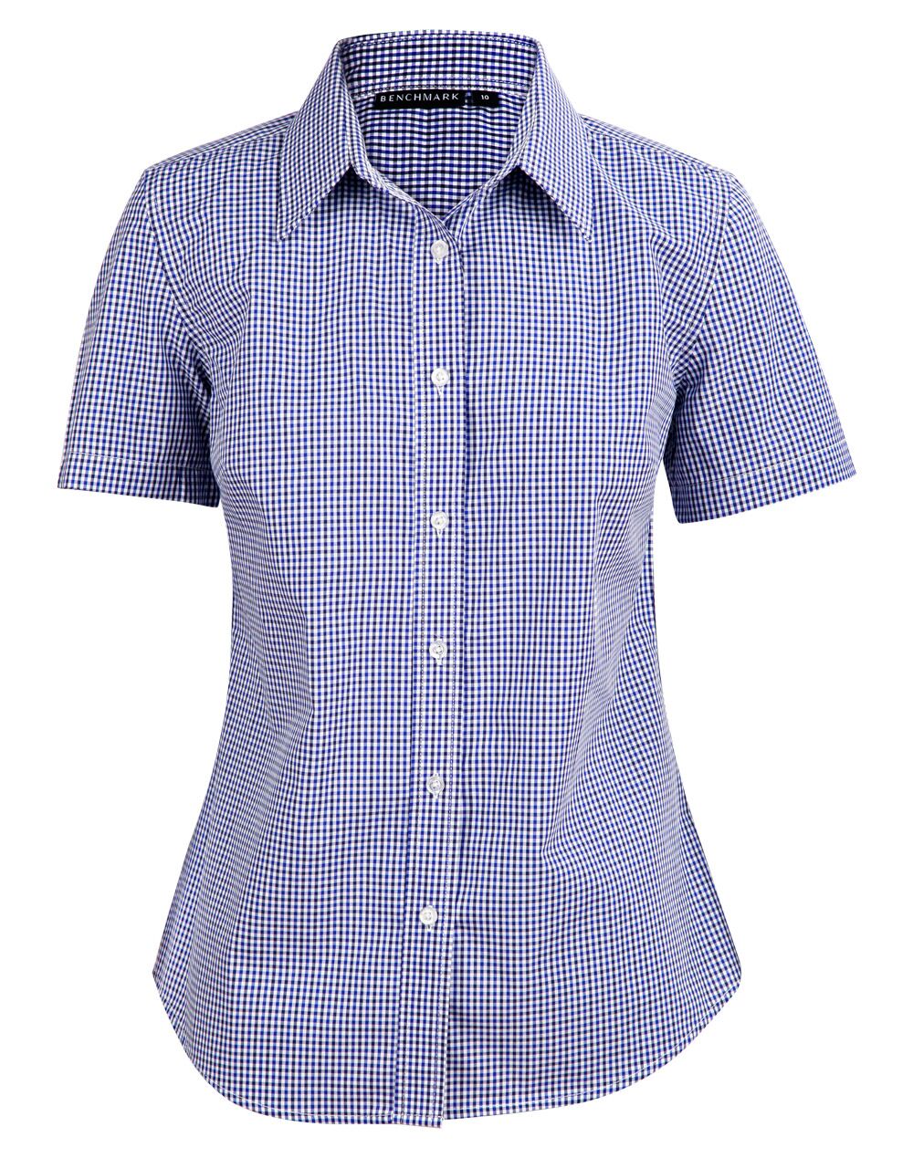 M8320S_BlackWhiteNavy_l Ladies’ Multi-Tone Check Short Sleeve Shirt