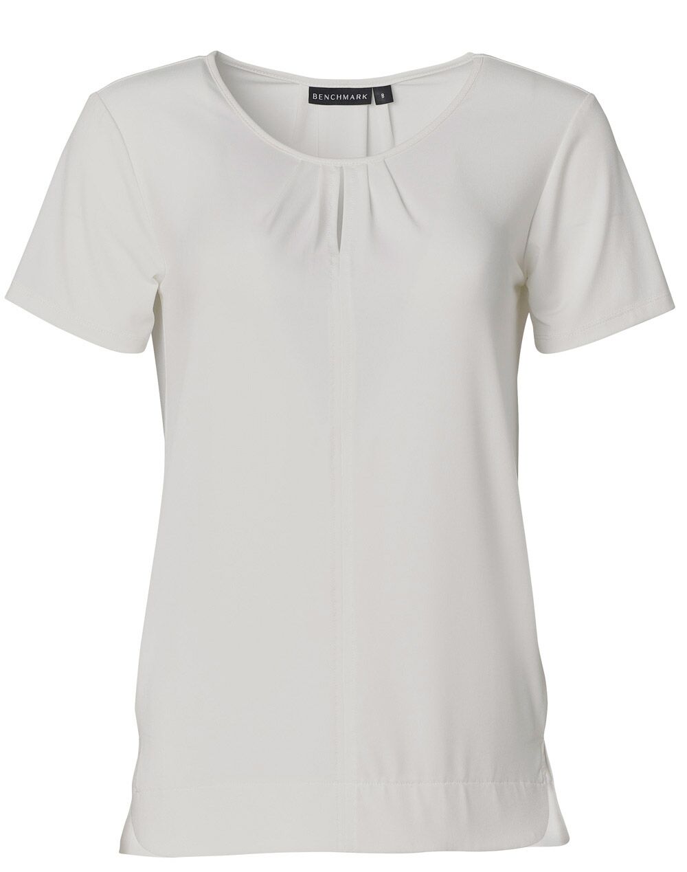 M8850-_White_l Ladies Short Sleeve Top Julia