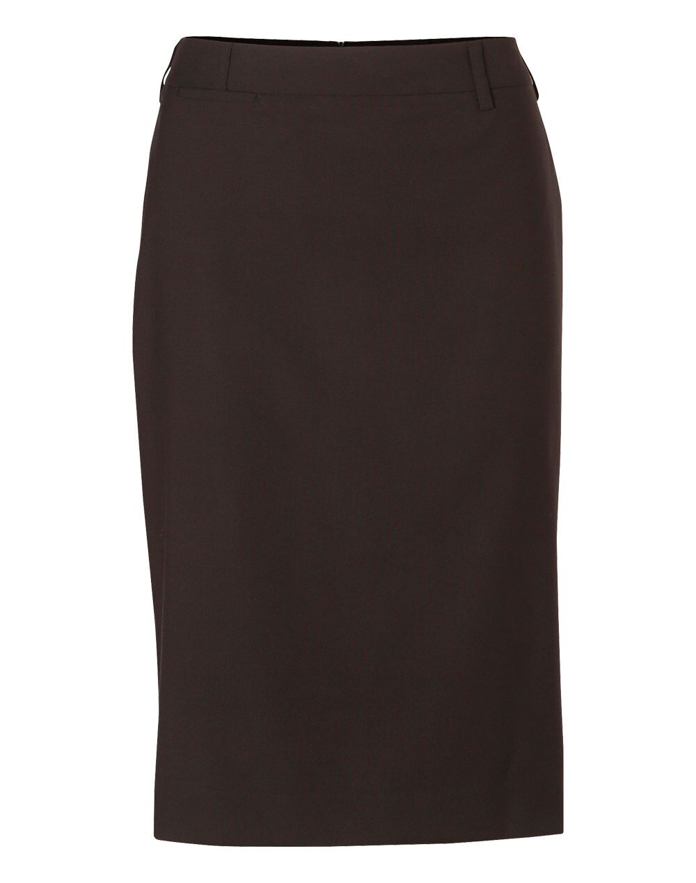 M9471_Charcoal_l Women’s Poly/Viscose Stretch Mid Length Lined Pencil Skirt