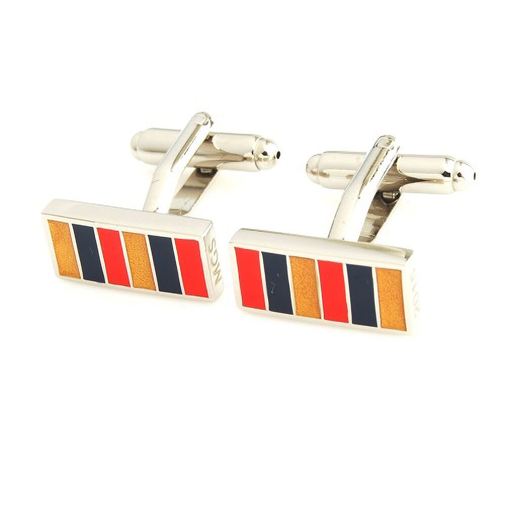OFFESC_sample2 Custom Made Enamel Stripe Cufflinks