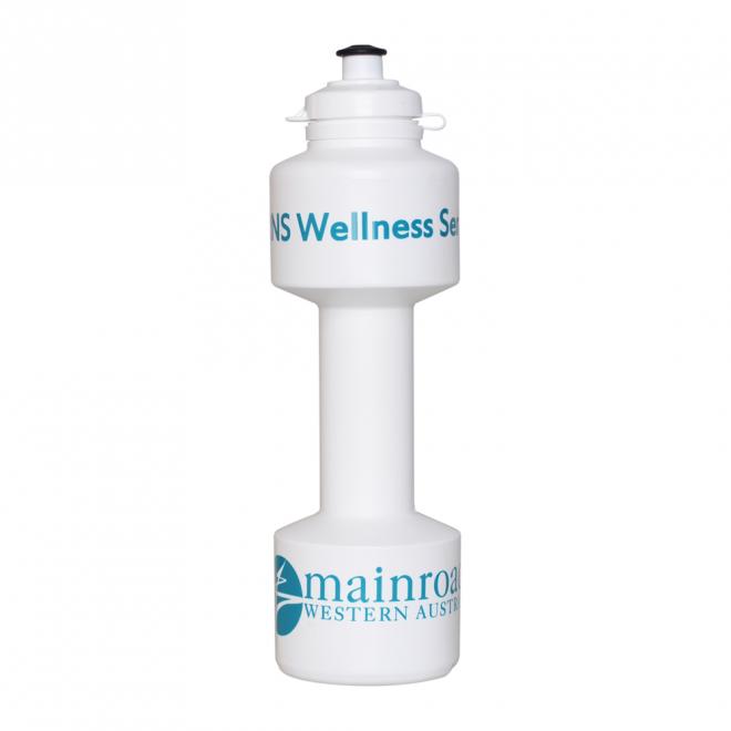 PCD750_white 750ml Dumbell Flip Top Drink Bottle