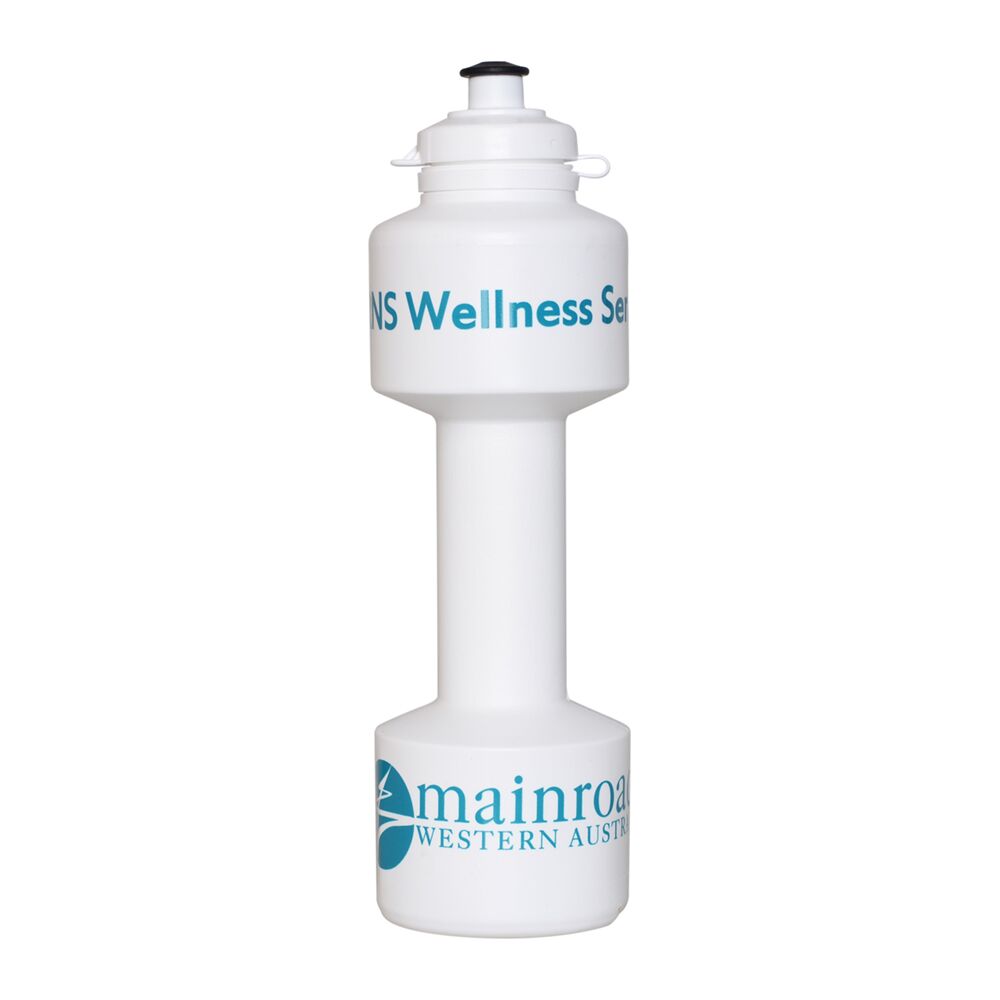 PCD750_white 750ml Dumbell Flip Top Drink Bottle