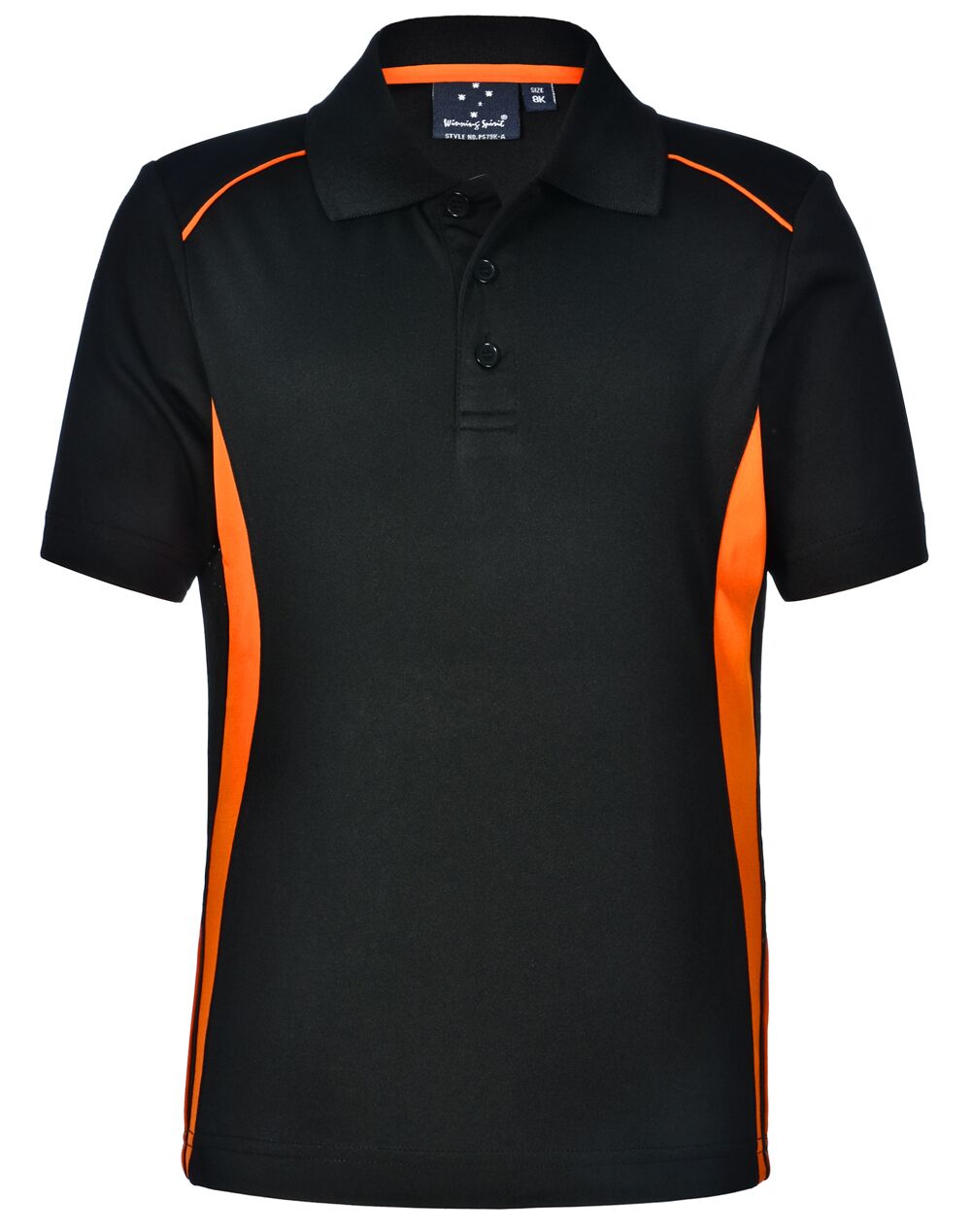 PS79K_BlackOrange_l Pursuit Polo Kids